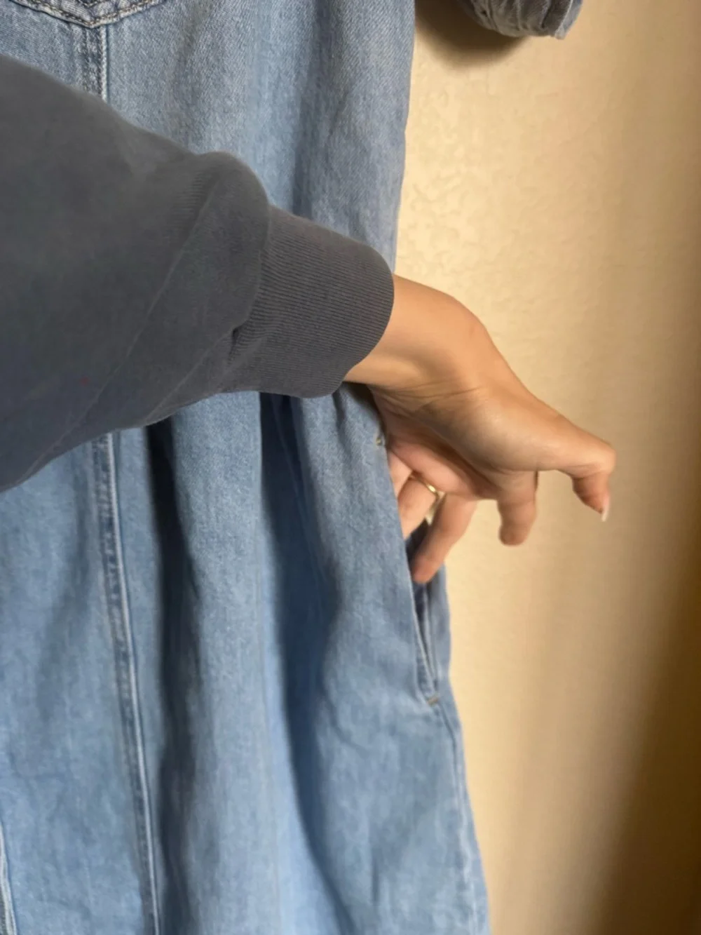 MAYE Montana Denim Shirtdress Size Large Light Flowy Cottage - Picture 8 of 11